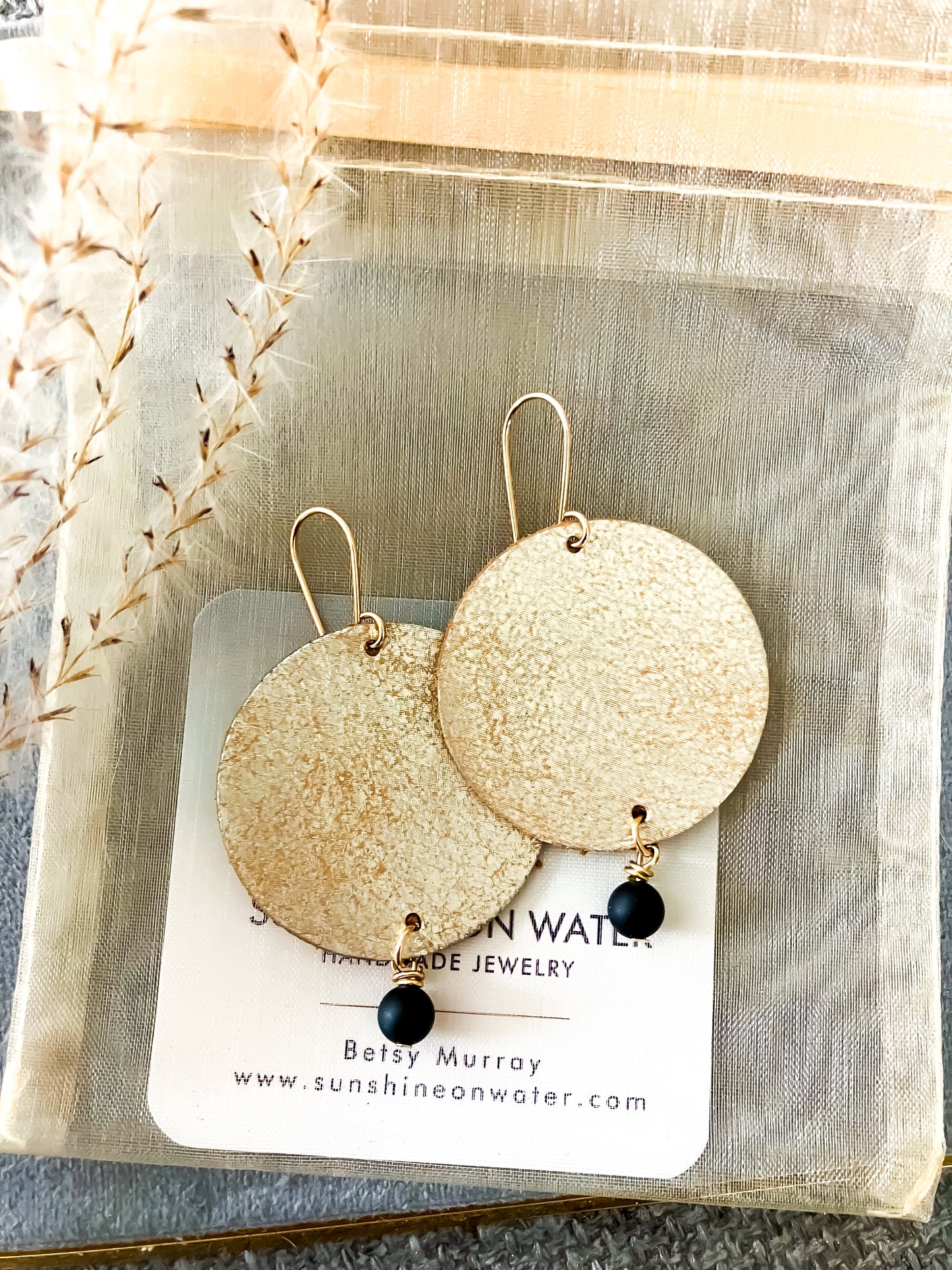 Champagne Leather Simply Neutral Earrings