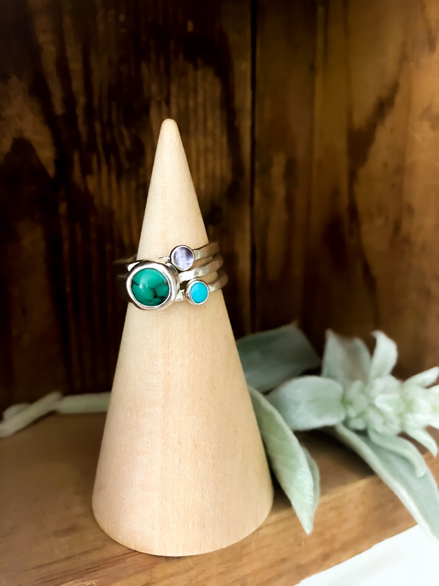 Green Varigated Turquoise Ring