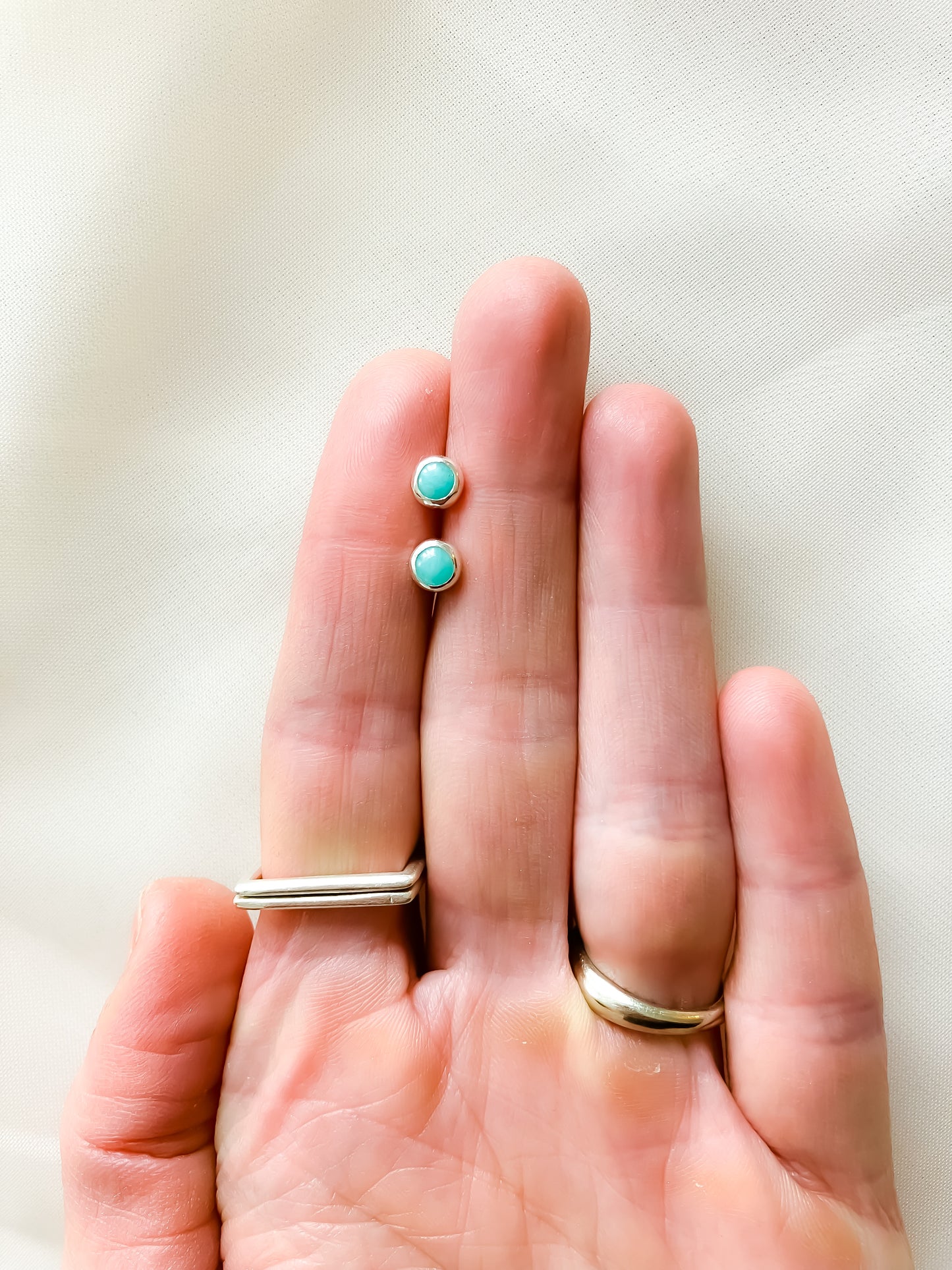 Blue Aqua Stone Studs
