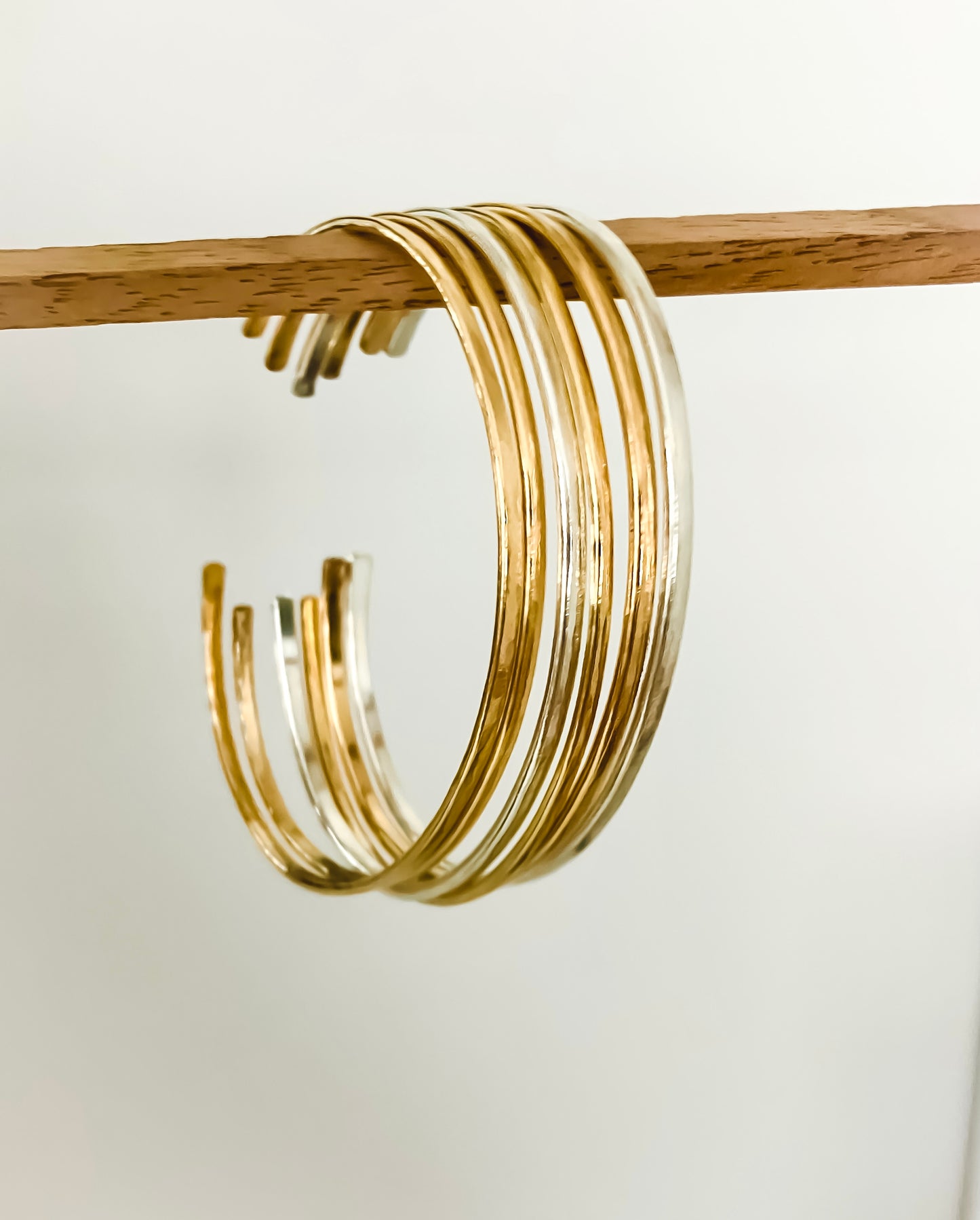 sterling silver and gold fill cuff bangle bracelets
