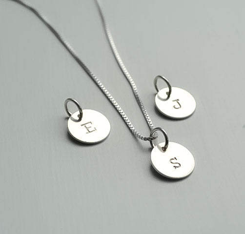 Sterling Silver Initial Charms for Necklaces