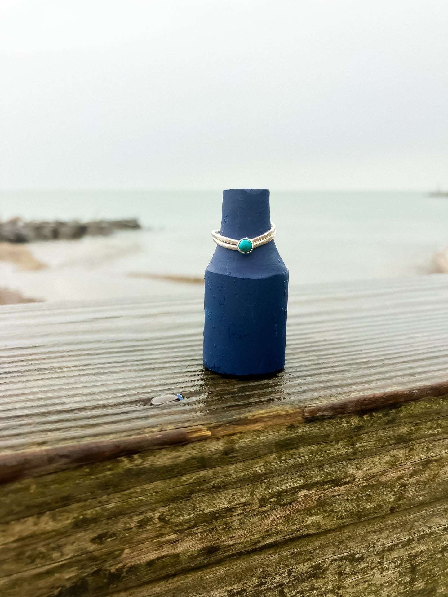 Turquoise and Silver Ring Set