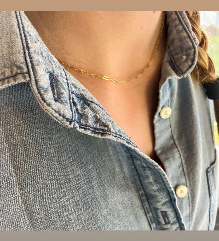 Gold Paperclip Necklace