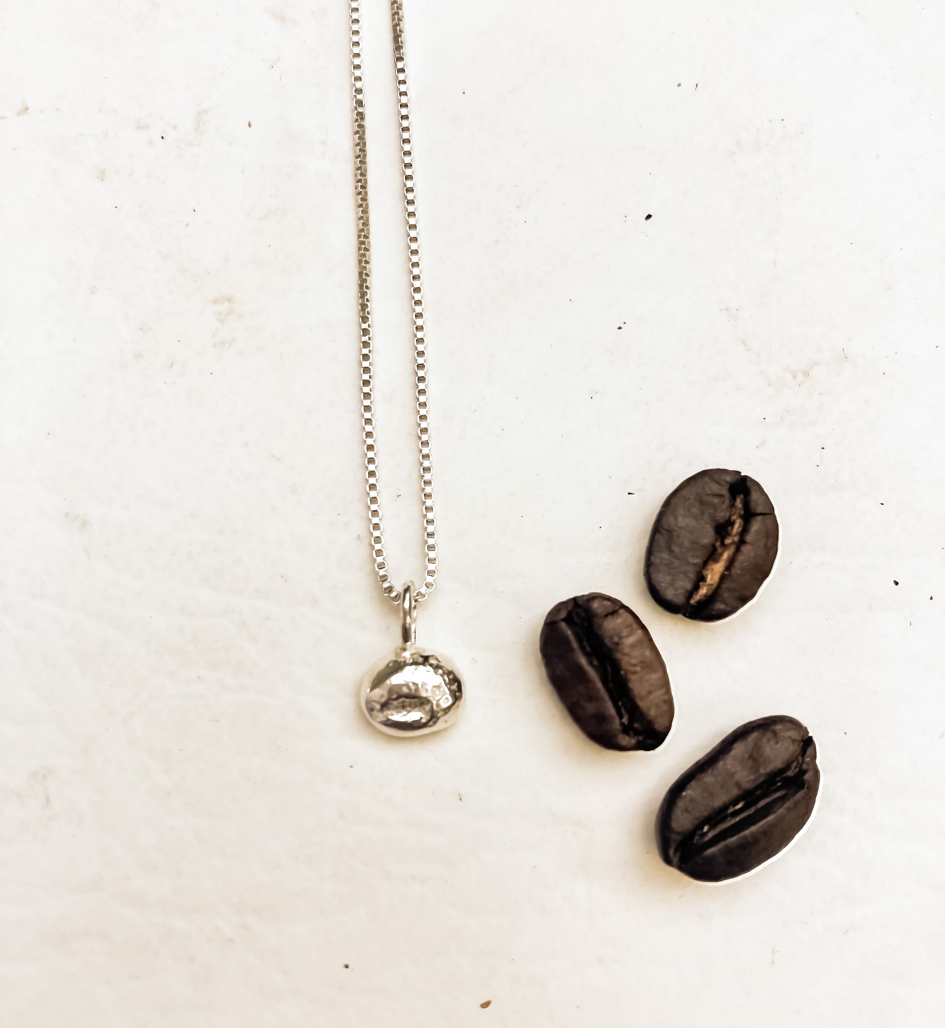 Stainless Steel Lucky Coffee Bean Heart Charm Pendant Necklace - Unbranded Gift For Her