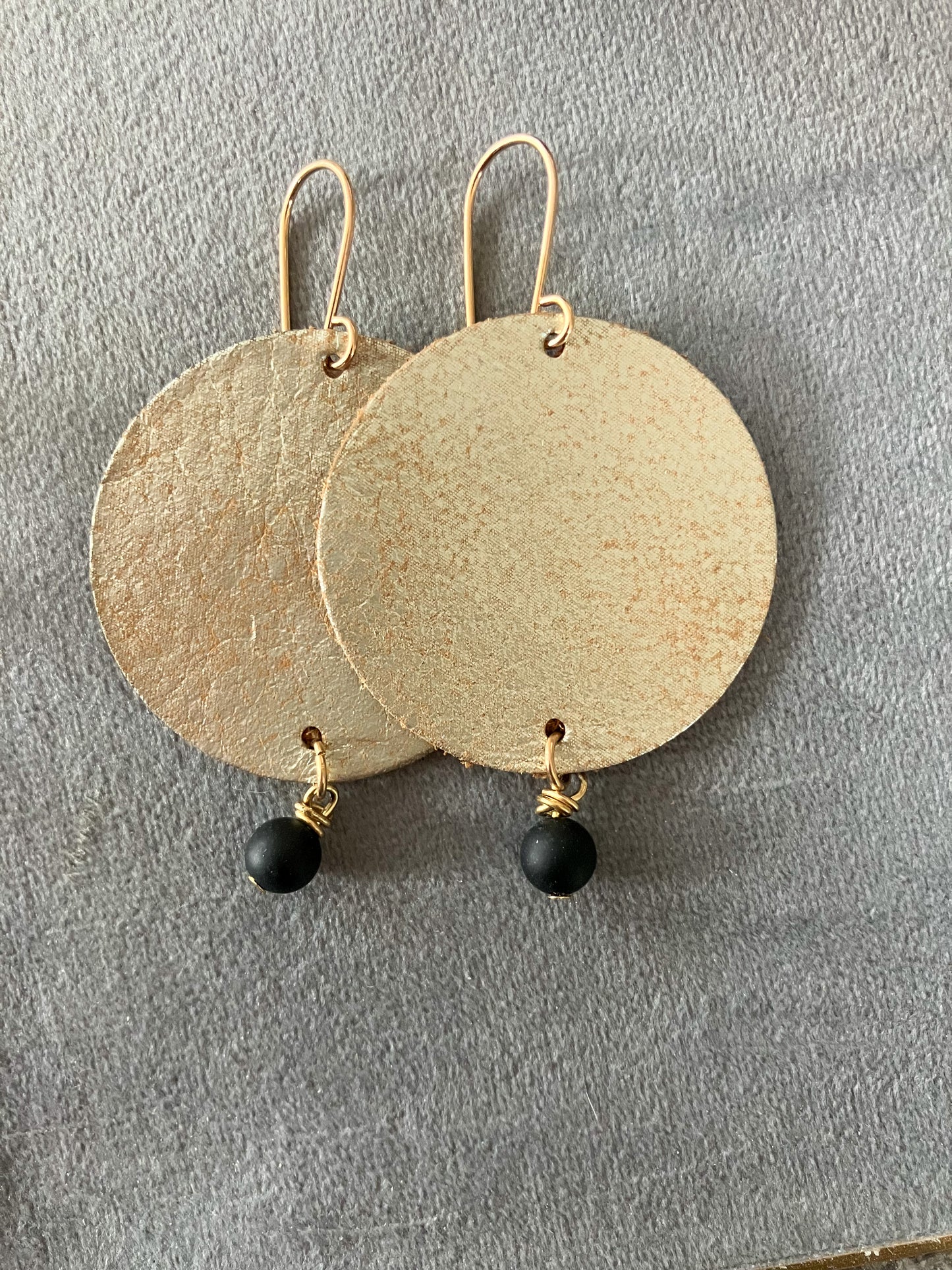 Champagne Leather Simply Neutral Earrings